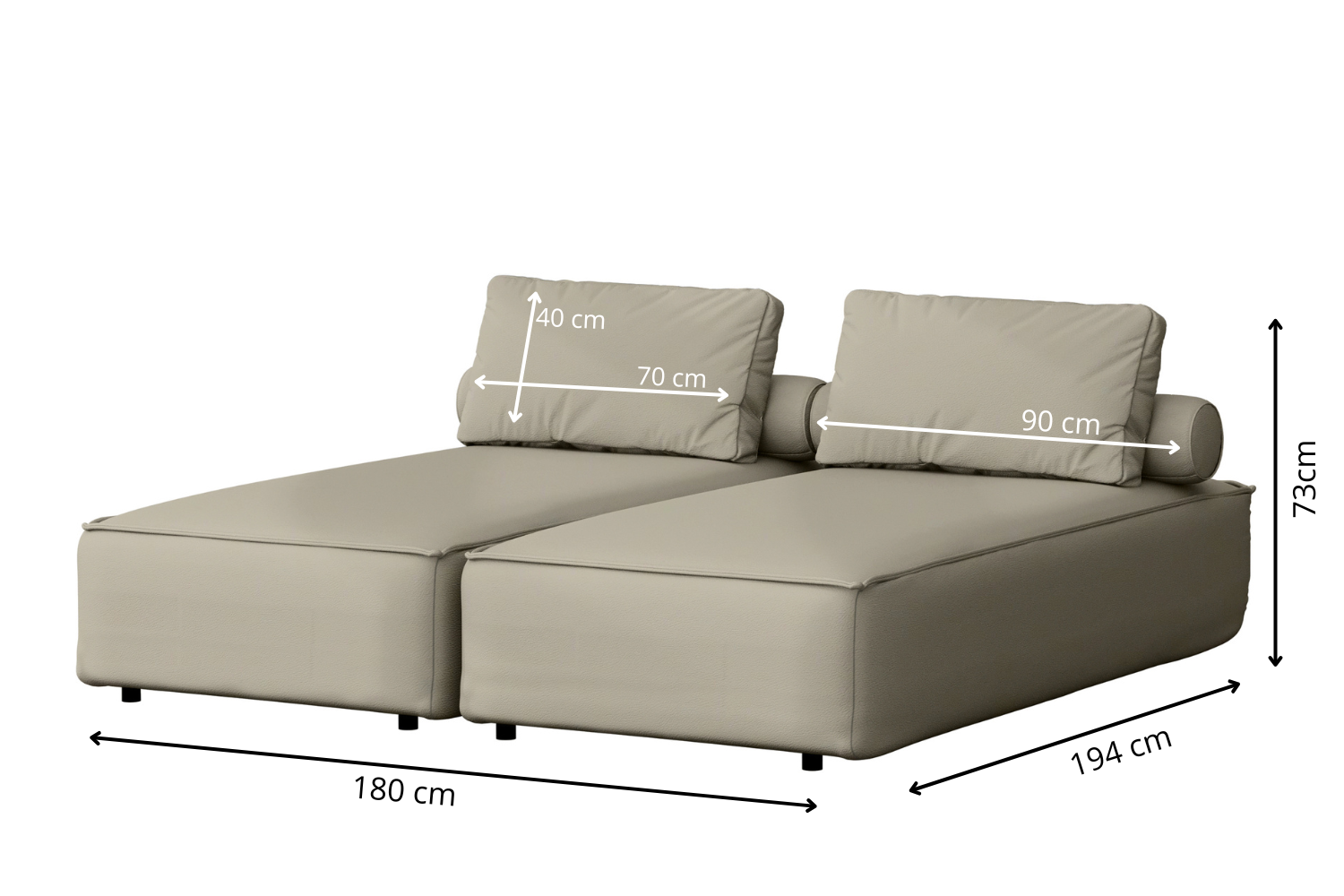 Garten 2x Chaiselongue PATIO Abmessungen